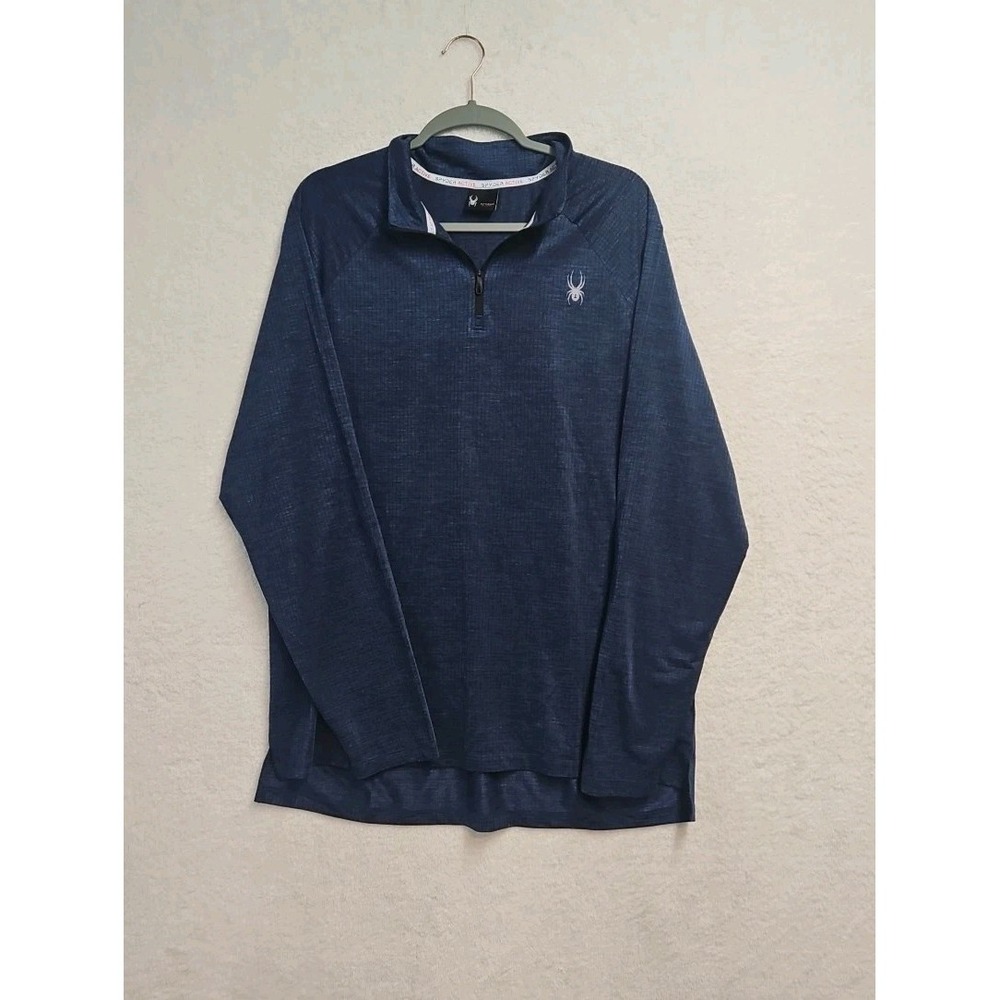 Spyder 1/4 Zip Shirt Men's 2XL Blue Long‎ Sleeve Active Pullover Lightweight